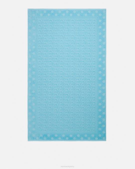Versace ropa interior y ropa de playa mujer toalla de baño con lunares en toda la prenda 6BPV1197 azul claro