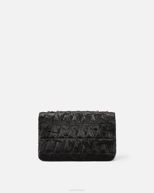 Versace bolsas mujer bolso de hombro virtus de terciopelo 6BPV373 negro