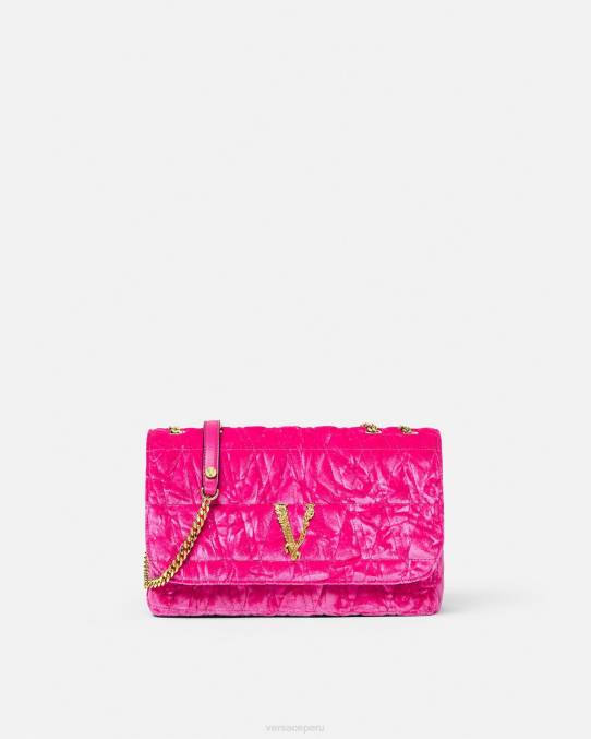 Versace bolsas mujer bolso de hombro virtus de terciopelo 6BPV376 rosa