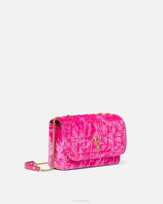 Versace bolsas mujer bolso de hombro virtus de terciopelo 6BPV376 rosa