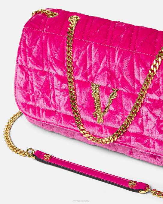Versace bolsas mujer bolso de hombro virtus de terciopelo 6BPV376 rosa