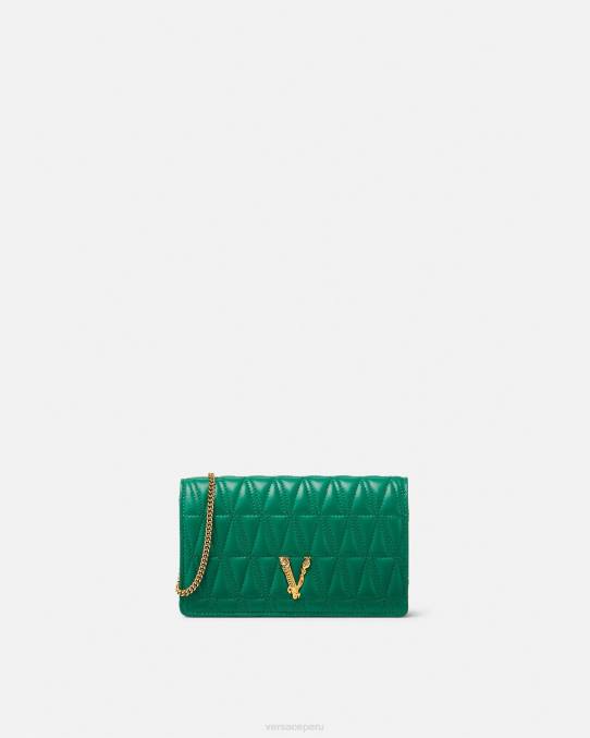 Versace bolsas mujer embrague virtuoso 6BPV370 verde
