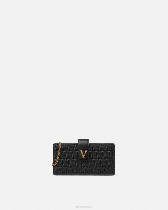 Versace bolsas mujer embrague virtuoso 6BPV374 negro