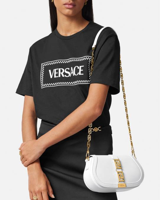 Versace bolsas mujer bolso de hombro con greca diosa 6BPV253 blanco