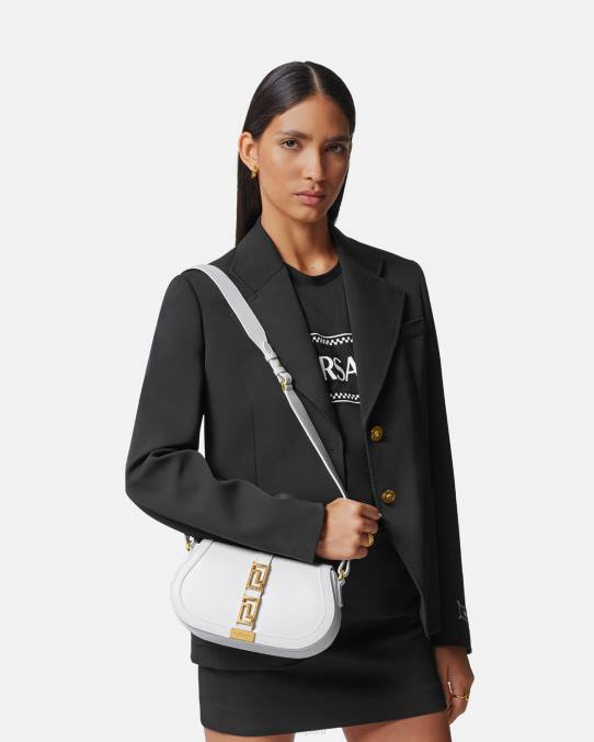Versace bolsas mujer bolso de hombro con greca diosa 6BPV253 blanco