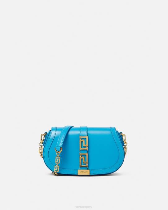 Versace bolsas mujer bolso de hombro con greca diosa 6BPV266 dv azul
