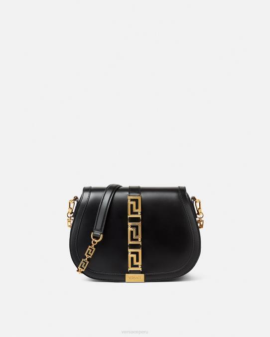 Versace bolsas mujer bolso de hombro grande con greca diosa 6BPV254 negro