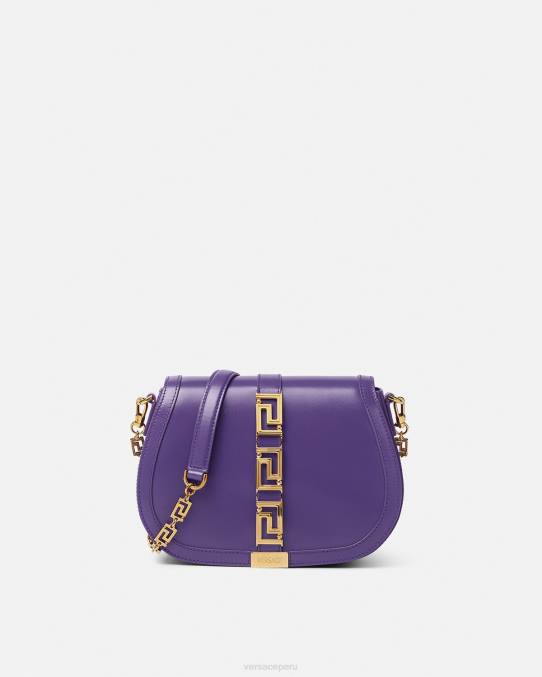 Versace bolsas mujer bolso de hombro grande con greca diosa 6BPV271 Violeta