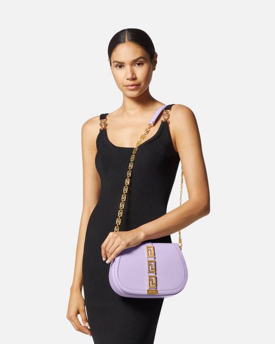 Versace bolsas mujer bolso de hombro grande con greca diosa 6BPV272 lila