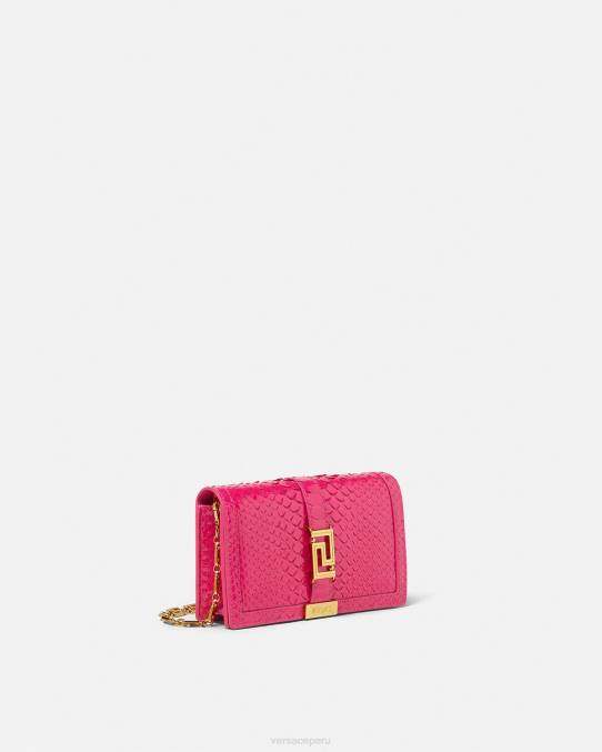 Versace bolsas mujer bolso mini con greca diosa de pitón 6BPV258 rosa