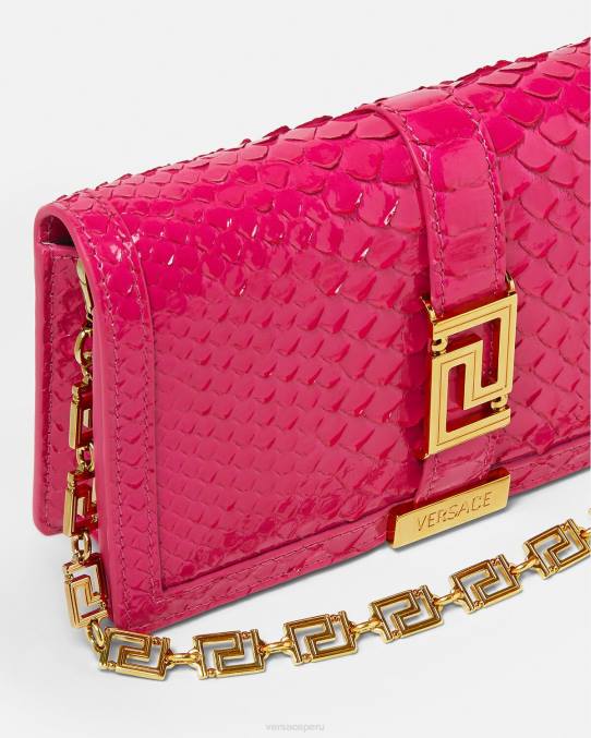 Versace bolsas mujer bolso mini con greca diosa de pitón 6BPV258 rosa