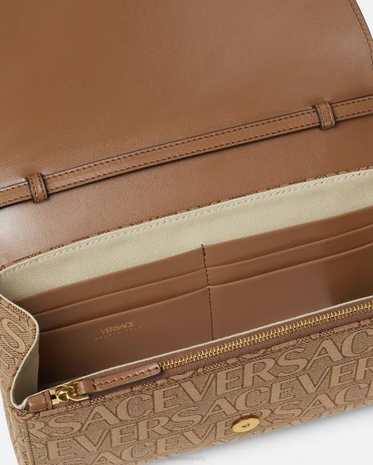 Versace bolsas mujer bandolera con medusa en toda la prenda 6BPV327 marrón