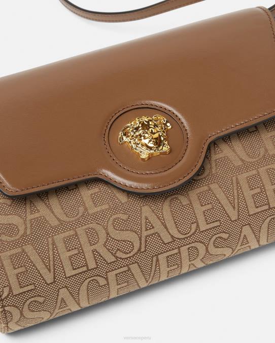 Versace bolsas mujer bandolera con medusa en toda la prenda 6BPV327 marrón