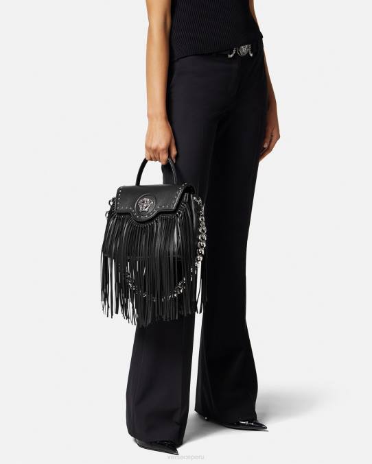 Versace bolsas mujer bolso de mano con flecos la medusa 6BPV363 negro
