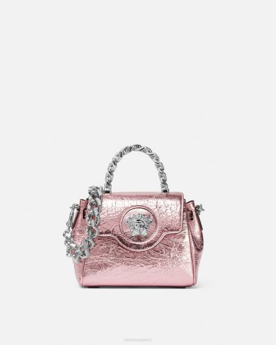 Versace bolsas mujer bolso de mano la medusa metalizado pequeño 6BPV303 rosa