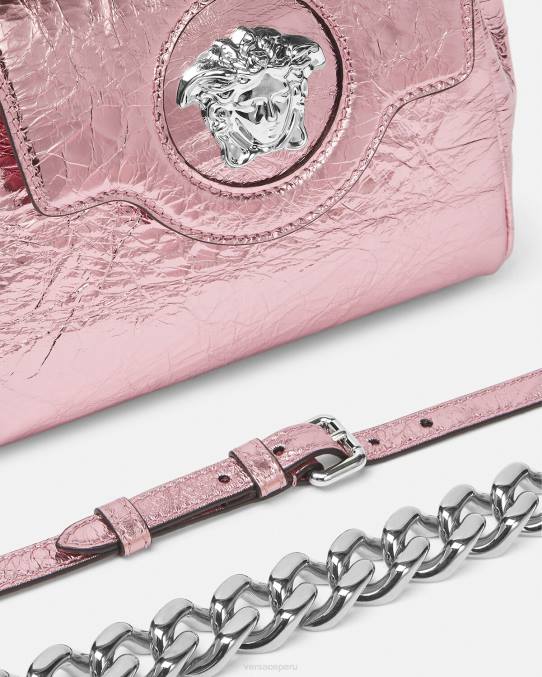 Versace bolsas mujer bolso de mano la medusa metalizado pequeño 6BPV303 rosa
