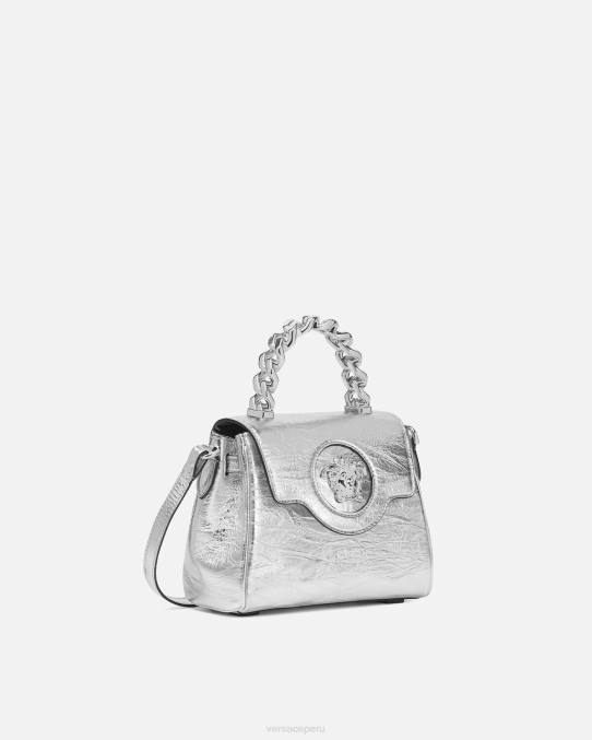 Versace bolsas mujer bolso de mano la medusa metalizado pequeño 6BPV305 gris