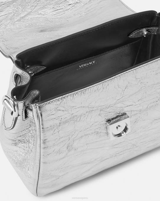 Versace bolsas mujer bolso de mano la medusa metalizado pequeño 6BPV305 gris