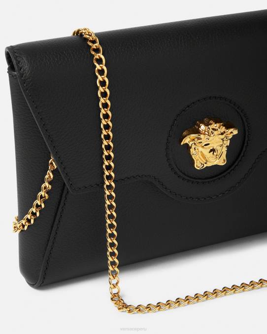 Versace bolsas mujer bolso de mano tipo sobre con medusa 6BPV348 negro