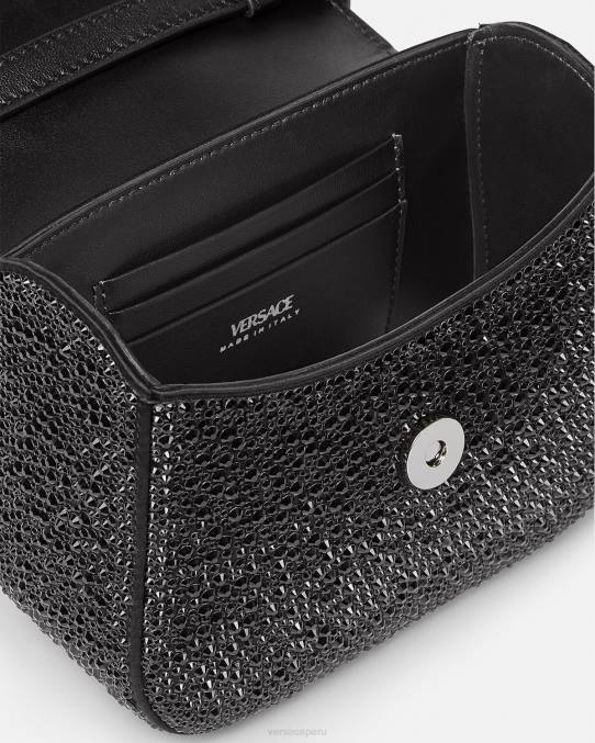 Versace bolsas mujer bolso mini con medusa de cristales 6BPV313 negro