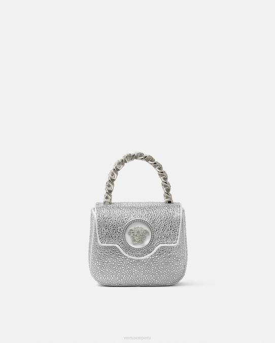 Versace bolsas mujer bolso mini con medusa de cristales 6BPV314 blanco