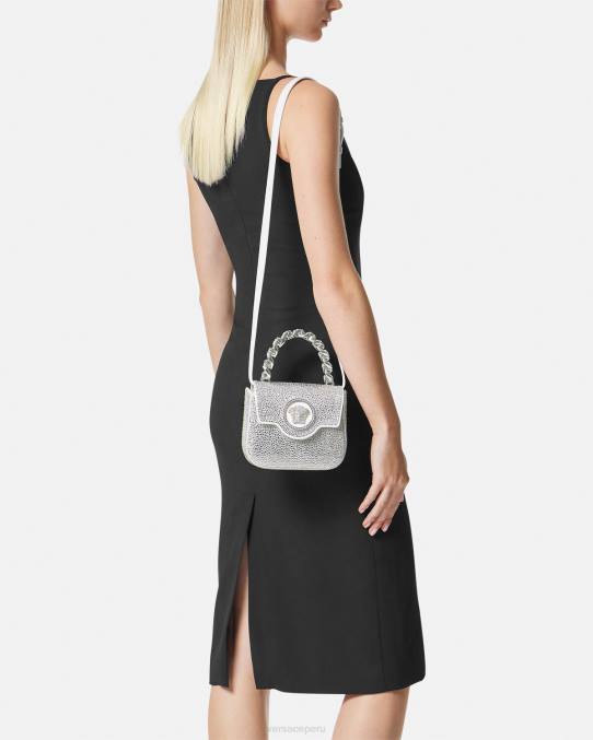 Versace bolsas mujer bolso mini con medusa de cristales 6BPV314 blanco