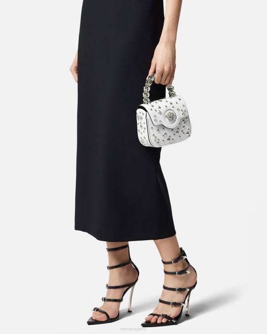 Versace bolsas mujer bolso mini con pinchos la medusa 6BPV353 blanco