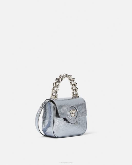 Versace bolsas mujer bolso mini metalizado la medusa 6BPV302 azul claro