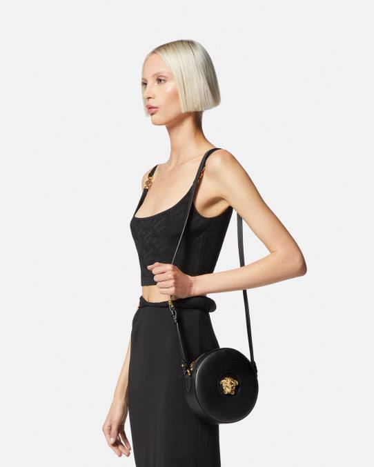 Versace bolsas mujer bolso para cámara redondo la medusa 6BPV354 negro