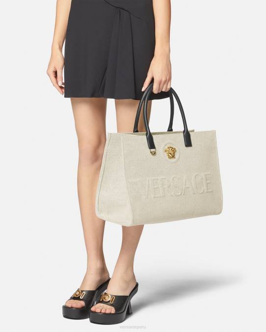 Versace bolsas mujer bolso shopper grande con medusa 6BPV340 beige