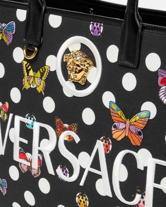 Versace bolsas mujer bolso tote grande con mariposas 6BPV300 imprimir