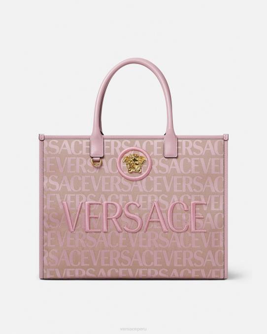 Versace bolsas mujer bolso tote grande en toda la prenda 6BPV320 rosa y estampado