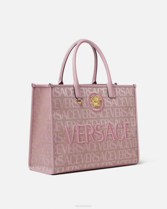 Versace bolsas mujer bolso tote grande en toda la prenda 6BPV320 rosa y estampado