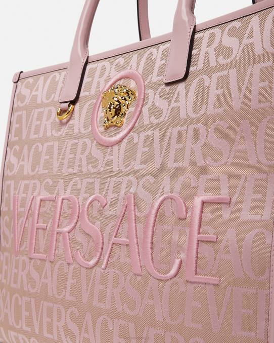Versace bolsas mujer bolso tote grande en toda la prenda 6BPV320 rosa y estampado