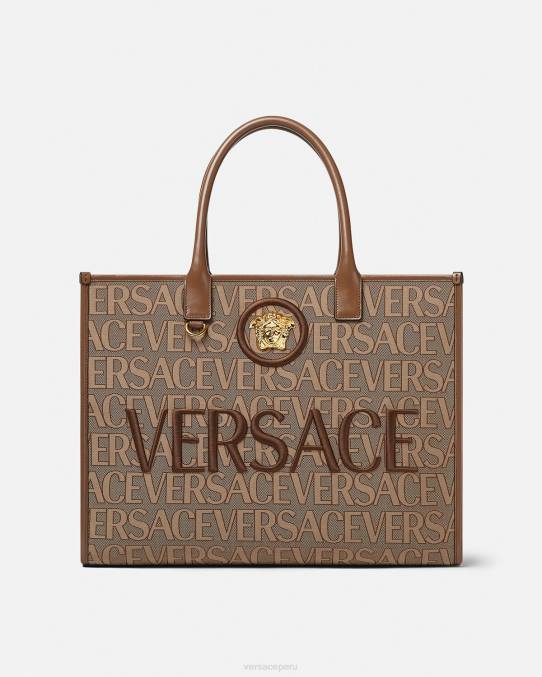 Versace bolsas mujer bolso tote grande en toda la prenda 6BPV321 marrón