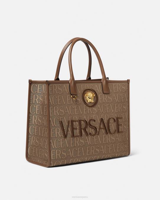 Versace bolsas mujer bolso tote grande en toda la prenda 6BPV321 marrón
