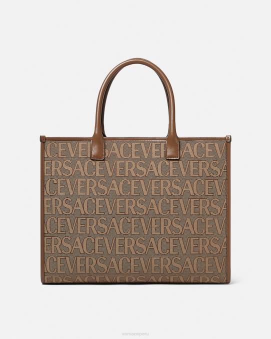 Versace bolsas mujer bolso tote grande en toda la prenda 6BPV321 marrón