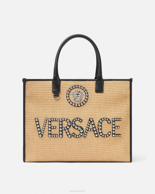 Versace bolsas mujer bolso tote la medusa grande con apliques 6BPV301 beige