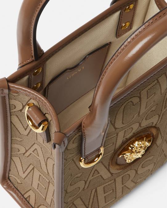 Versace bolsas mujer bolso tote mini en toda su extensión 6BPV318 marrón