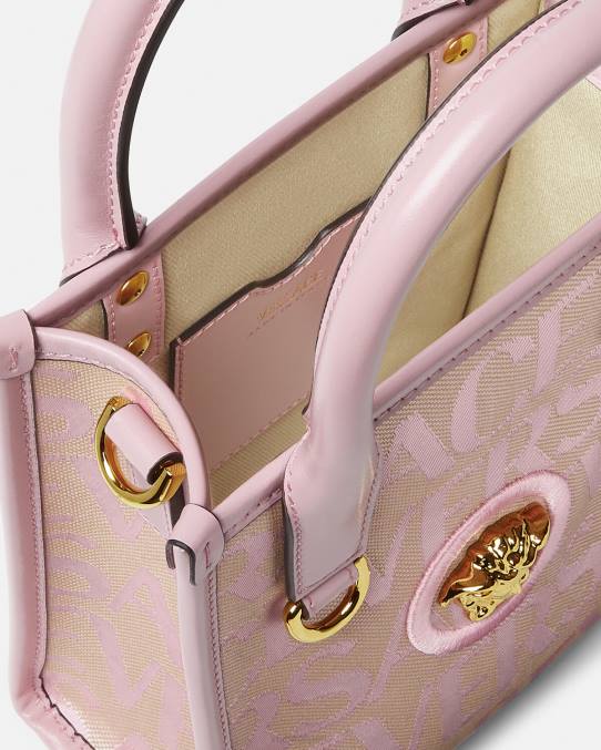 Versace bolsas mujer bolso tote mini en toda su extensión 6BPV319 rosa y estampado