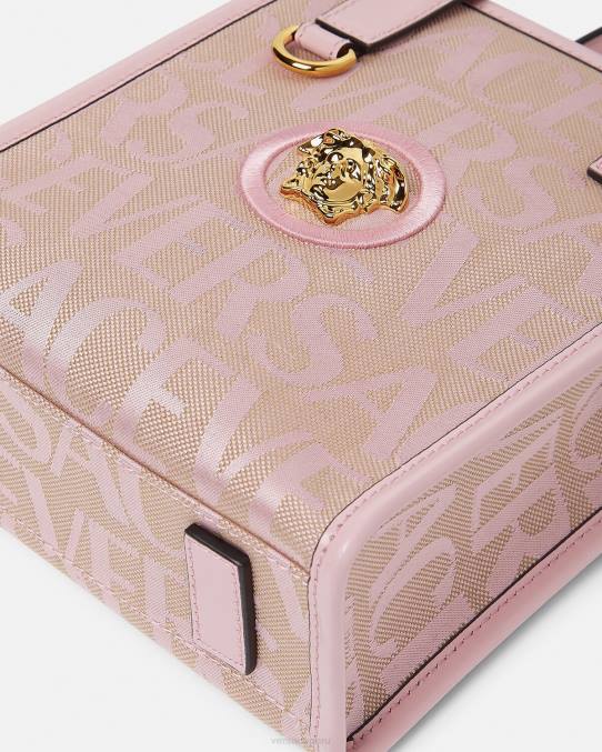 Versace bolsas mujer bolso tote mini en toda su extensión 6BPV319 rosa y estampado