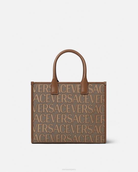Versace bolsas mujer bolso tote pequeño en toda su extensión 6BPV316 marrón