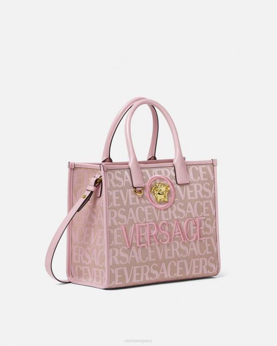 Versace bolsas mujer bolso tote pequeño en toda su extensión 6BPV317 rosa y estampado