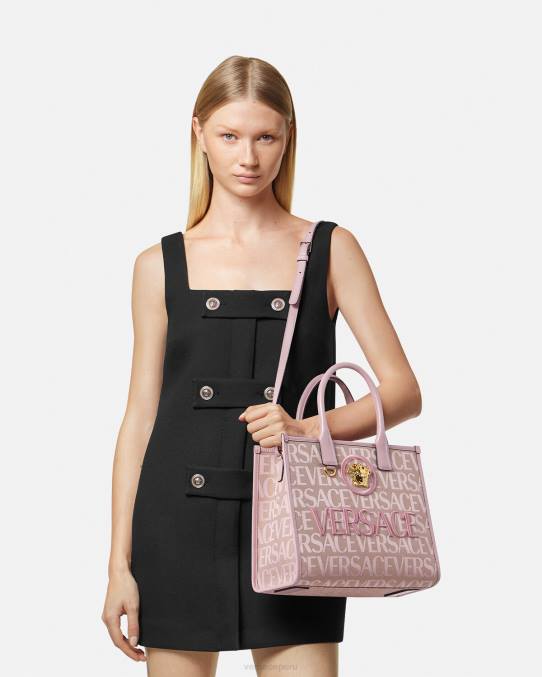 Versace bolsas mujer bolso tote pequeño en toda su extensión 6BPV317 rosa y estampado