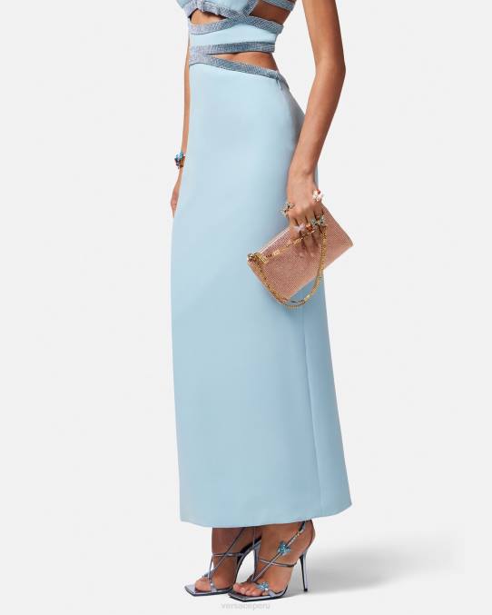 Versace bolsas mujer bolso de mano de malla metálica con cristales 6BPV381 rosa