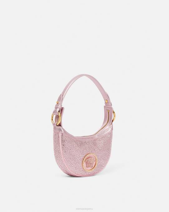 Versace bolsas mujer bolso hobo mini con repetición de cristales 6BPV275 rosa