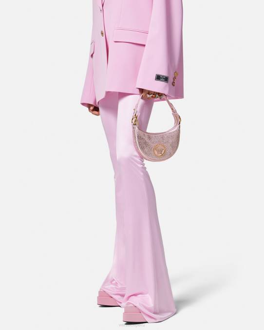 Versace bolsas mujer bolso hobo mini con repetición de cristales 6BPV275 rosa