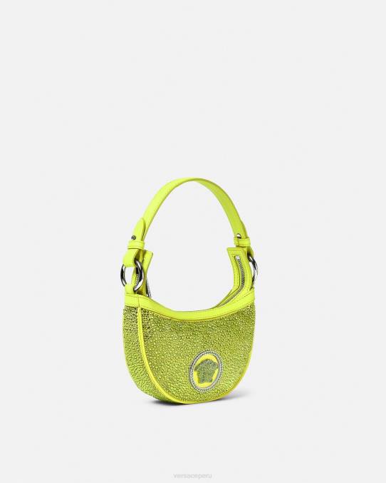 Versace bolsas mujer bolso hobo mini con repetición de cristales 6BPV293 amarillo