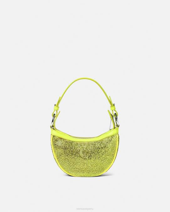 Versace bolsas mujer bolso hobo mini con repetición de cristales 6BPV293 amarillo
