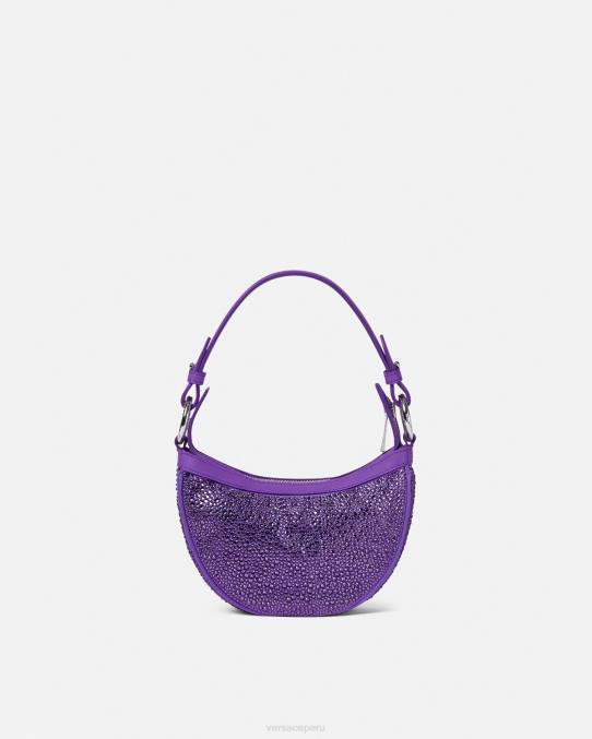 Versace bolsas mujer bolso hobo mini con repetición de cristales 6BPV299 Violeta
